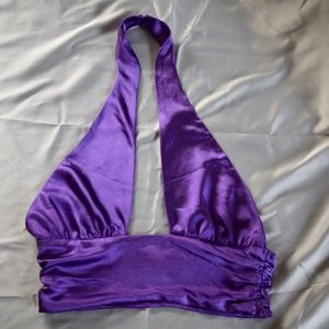NWT MOTEL Purple Satin Halter Top Size Medium